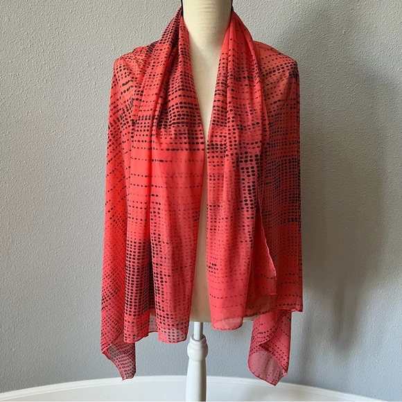 Gottex Accessories - Gottex - Peachy and Black Leopard Print Wrap/Scarf